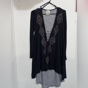 Black tribal print sweater